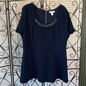 NEVER WORN Motherhood Maternity Navy Peplum